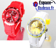 Montre silicone rouge ou jaune