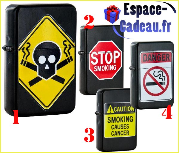 Briquet à essence - Panneaux danger