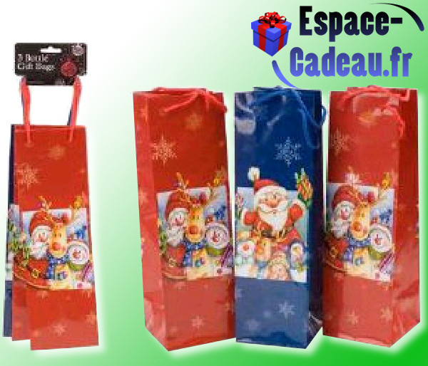 Set de 3 sacs cadeaux spécial bouteille